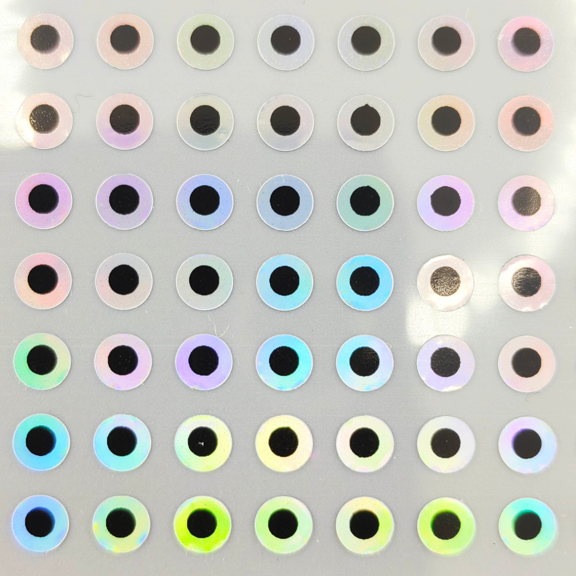 E41 Rainbow Holographic 2D Flat Stick-on Fishing Lure Eye