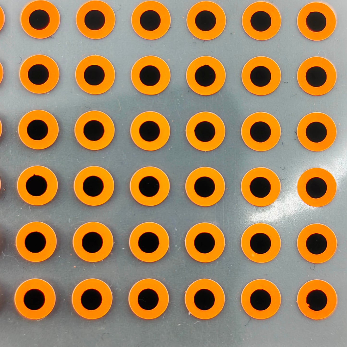 E43 Orange Fluorescent 2D Flat Stick-on Fishing Lure Eye