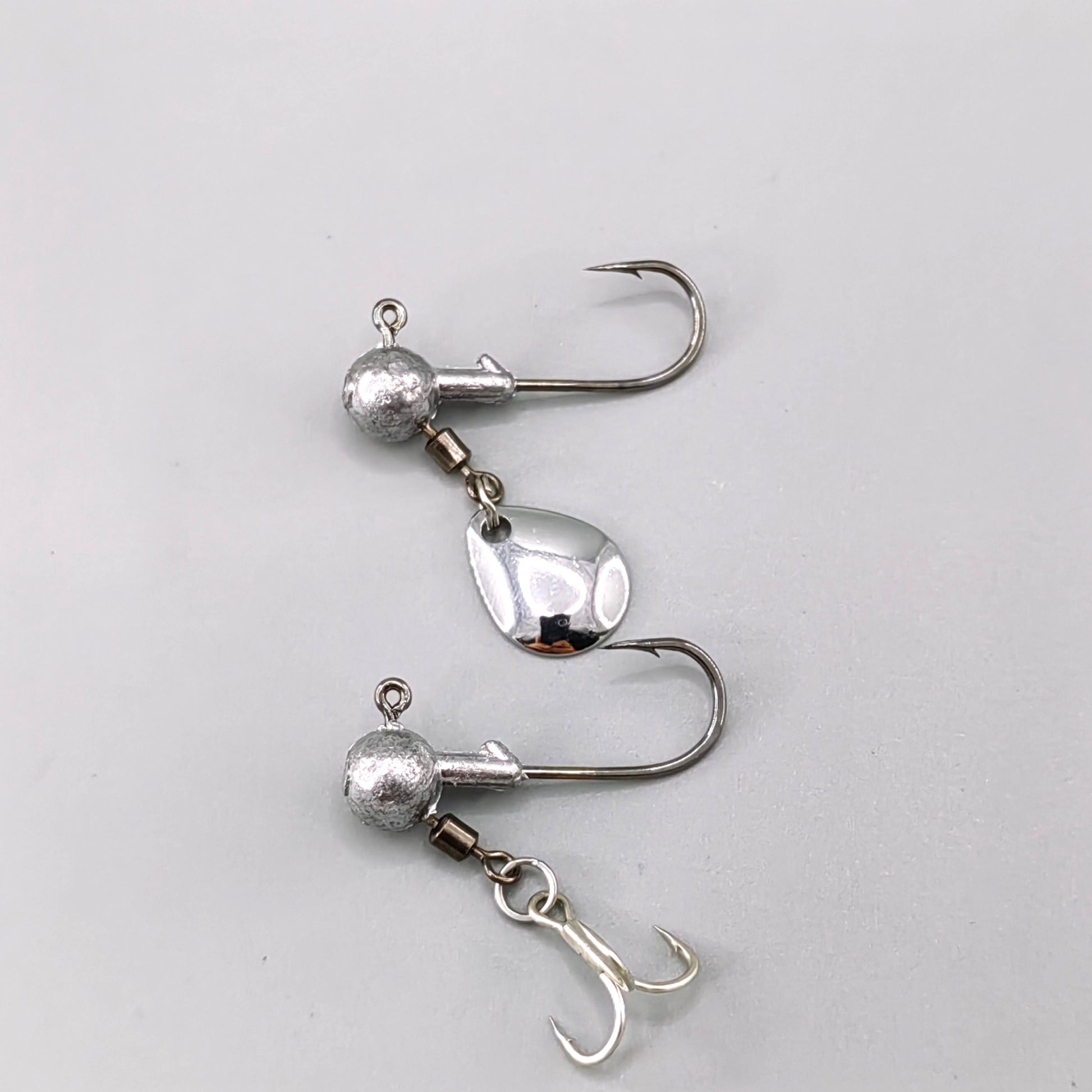 J02 Round Lead Jig Head With Spinner / Treble Hook