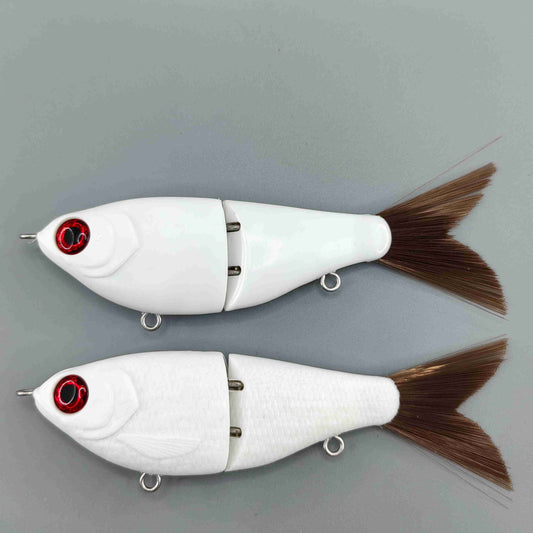 W009 White 2 Section Unpainted Glide Swimbait Lure Blank